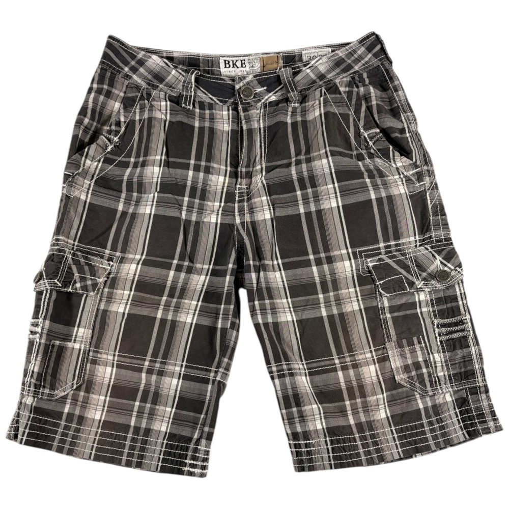 Buckle‎ BKE Athletic Fit Cargo Shorts Mens 30x24 (32x32) Multi Plaid Casual Wear
